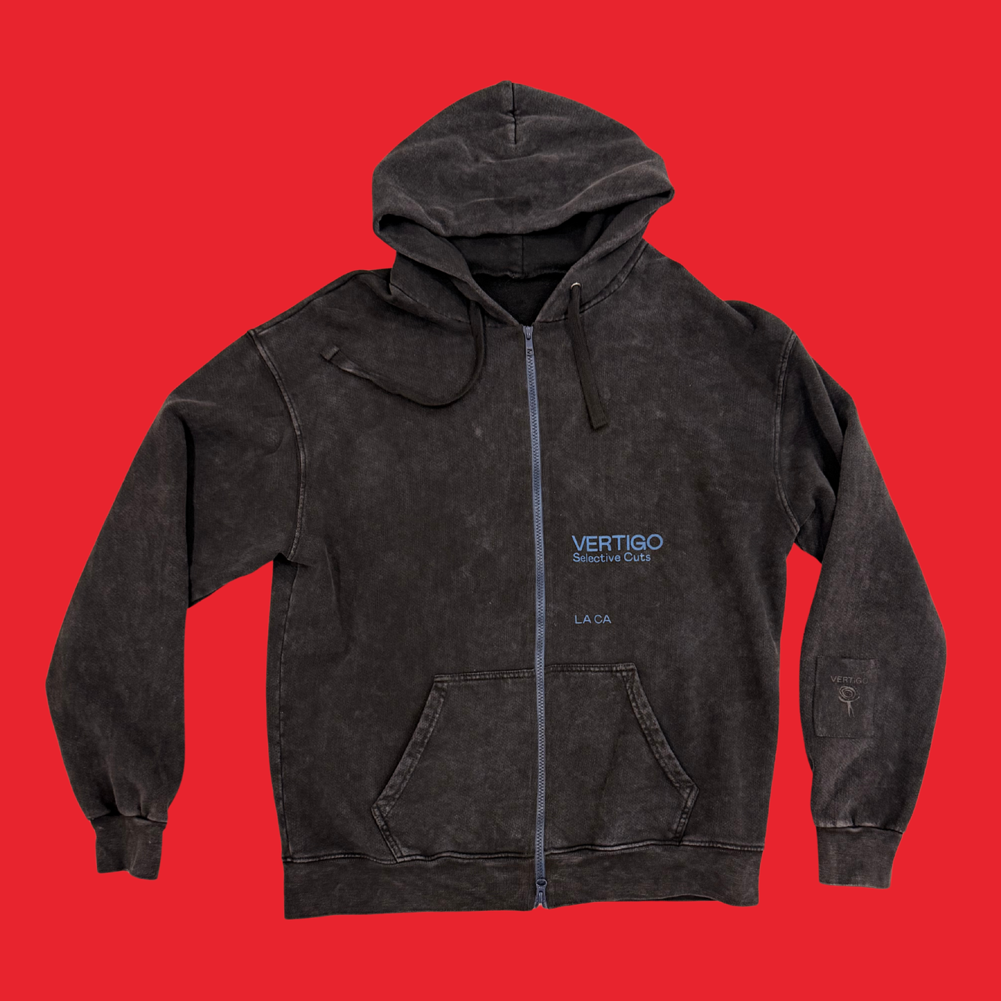 SELECTIVE CUTS ZIP HOODIE